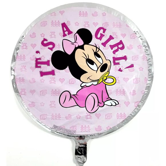Disney Babies Minnie Mouse Its A Girl Baby Mylar Balloon Lot 5 Gender Reveal NEW - Picture 1 of 6
